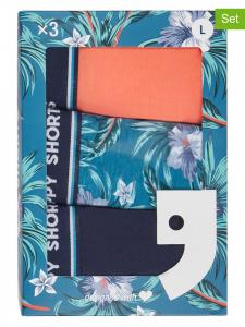 Happy Shorts Комплект из 3 штук: боксерские шорты темно-синего/бирюзового/оранжевого цвета