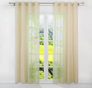 Шторы, вуаль, прозрачный декоративный шарф, однотонные люверсы, светло-коричневые, ШxВ 225x140 см, 1 шт. Yujiao Mao