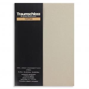 Топпер Dream Castle из благородного джерси, приталенная простыня 140-160 x 200-220 см, галька 165 г/м², 95 % чесаный хлопок Mako, 5 % эластан Traumschloss