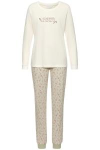 Пижама LASCANA, бежевый/светло-зеленый