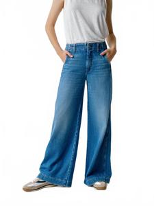Джинсы Edith Wide Leg синего цвета Amo, синий