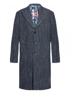 Пальто из фактурной шерсти ETRO, синий