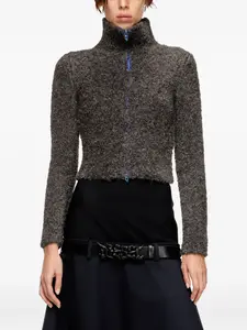 Кардиган на молнии с высоким воротником DIESEL, серый