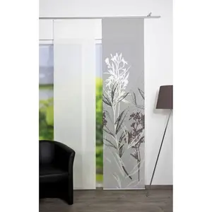 Штора SEMORA на панели, 1 шт., размеры ВxШ: 260x60 см, раздвижная занавеска с цифровой печатью под бамбук Vision S, серый