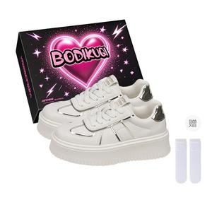 Boldi Kuki Женские низкие скейтерские кеды золотые эксклюзивная коробка и носки, цвет Gold (Exclusive Box+Socks)