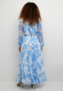 Длинное платье Samira Kim Fit Cream, синее с узором пейсли «Колумбия»