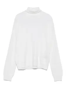 Шерстяной свитер с высоким воротником Eleventy, белый
