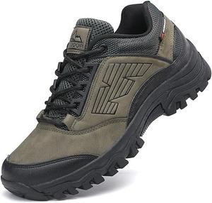 Мужские низкие походные кроссовки для улицы с шнуровкой, противоскользящей подошвой, легкие обувь для прогулок по тропам, для восхождений и путешествий Qacksv, зеленый