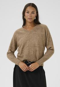 Джемпер Kaffe V-NECK, Toasted Coconut Melange/Mottled Brown