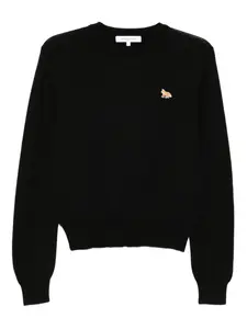 Джемпер с вышитым логотипом Maison Kitsuné, черный