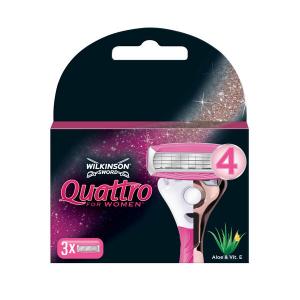 Кассеты для бритвы, 3 шт/1 упаковка Wilkinson Quattro
