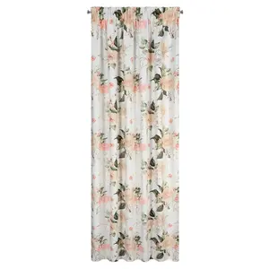 Штора ROSE белая розовая 135x270 см присборенная на ленте кармашек Eurofirany