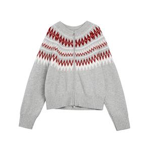 Свитер женский с круглым вырезом утолщенный кардиган ELLE, medium серый