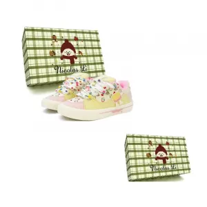 Nicolas.Li . Модные универсальные удобные стильные низкие женские скейтерские кеды в коробке Strawberry Ice Cream, цвет Strawberry Ice Cream