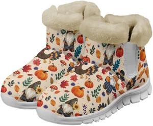 Зимние женские ботинки Jeiento на День благодарения, легкие, противоскользящие, для прогулок, с мягким теплым мехом, утепленные для улицы, Thanksgiving Dwarf Turkey