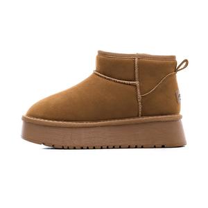 Теплые, износостойкие, увеличивающие рост короткие зимние ботинки цвета верблюжьей шерсти для женщин RENBEN, Camel