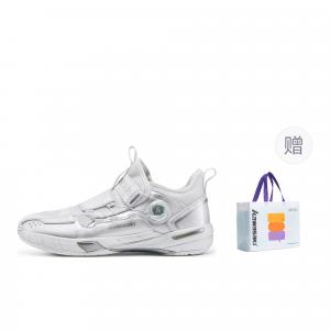 Траверс 2.0 Бадминтонные Кроссовки Унисекс Мид-топ Серебристо-синие Белые Кавасаки, Космическое Серебро+Фирменная Покупная Сумка