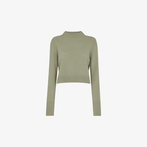 Укороченный шерстяной джемпер с круглым вырезом Whistles, зеленый