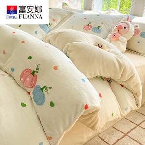 Fuanna Пододеяльник 150х200 см из молочного велюра, двойная флисовая подкладка, цвет Dream Pumpkin