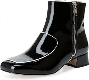 Женские ботильоны Zszszsu с квадратным носком, боковой молнией и низким каблуком-блоком, подходящие для повседневной носки, офиса, вечеринок и торжественных мероприятий, размеры 4-16 US, Black