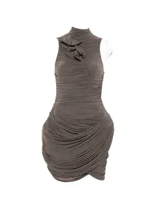 Мини-платье с оборками Magda Butrym, коричневый