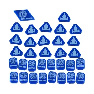 Набор жетонов управления и контроля — синий (33), Twilight Imperium 4th Edition Gaming Accessories (Litko Aerosystems)