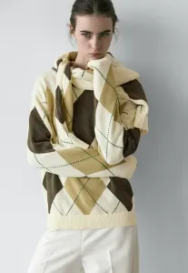 Джемпер с ромбовидным узором Massimo Dutti, Beige