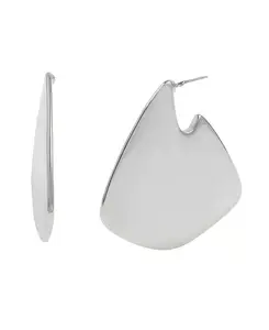 Серьги-Кольца с геометрическим узором Steve Madden, rhodium