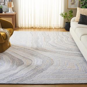 Ковер SAFAVIEH, 244 x 305 см, Renewal Collection, Beige & Grey, Handmade, идеален для гостиной, спальни, домашнего офиса, столовой (RNW805B-8)