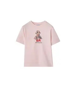 Хлопковая футболка для девочек с изображением медведя в дождливую погоду - для маленьких и больших детей. Burberry, розовый