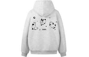 Толстовка Unisex Hooded Moderate Heavyweight ZIAREL, белый heather серый