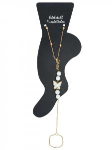 Adeliás Женский браслет на лодыжку - из нержавеющей стали с золотым покрытием