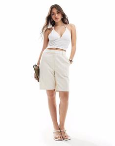 4th & Reckless хлопковые городские шорты с декоративными швами кремового цвета