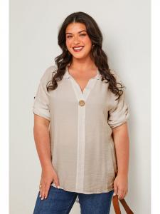 Блузка Curvy Lady, бежевый