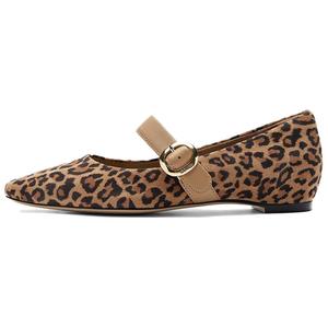 Туфли Мэри Джейн на плоской подошве 1 см женские NINE WEST, Brown Leopard Print