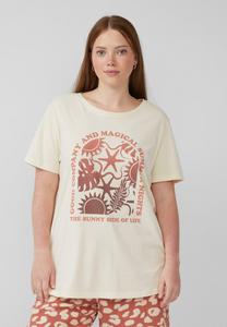 Футболка с принтом QS, кремовый