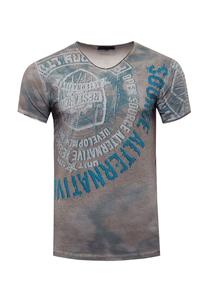 Футболка со стразами и принтом спереди RUSTY NEAL, антрацит