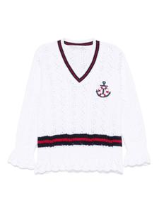 Свитер с вышивкой Patachou, белый