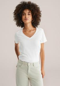 Футболка WE Fashion Basic T-shirt, Off White/Off-White