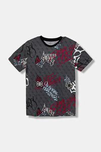 Детская хлопковая футболка Guess, серый