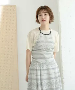 Майка с этническим принтом и завязками на шее Kbf, цвет Gray