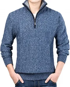 Мужской свитер с воротником стойкой