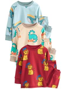 Пижама Next, цвет Beige/Light blue/Dark red