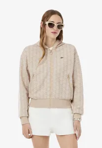 Толстовка на молнии sf7606 Lacoste, Beige Blanc-Gi