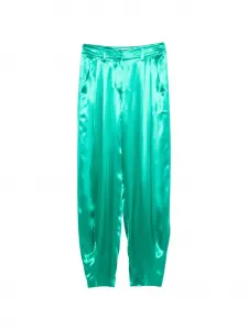 Брюки зауженного кроя с защипами Genny, зеленый