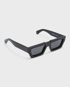 Прямоугольные солнцезащитные очки Manchester из ацетата Off-White, цвет Black Dark Grey