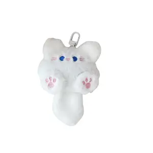 Очаровательный кошачий брелок плюшевый кукла подвеска высота 10см CHUNTUSHU, серебро