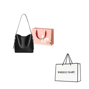 WHEELY BABY Кожаная сумка-ведро через плечо, Black