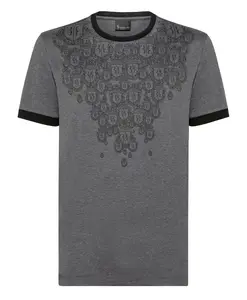 Футболка с круглым вырезом и гербом Billionaire, серый