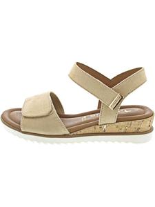 Tamaris Бежевые сандалии на танкетке